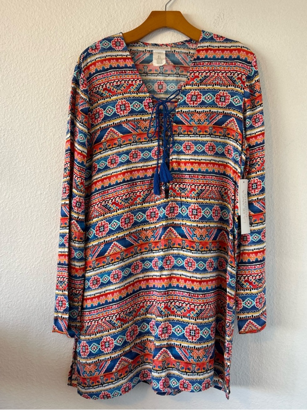La Blanca Long Sleeve Coverup Multicolor Size S